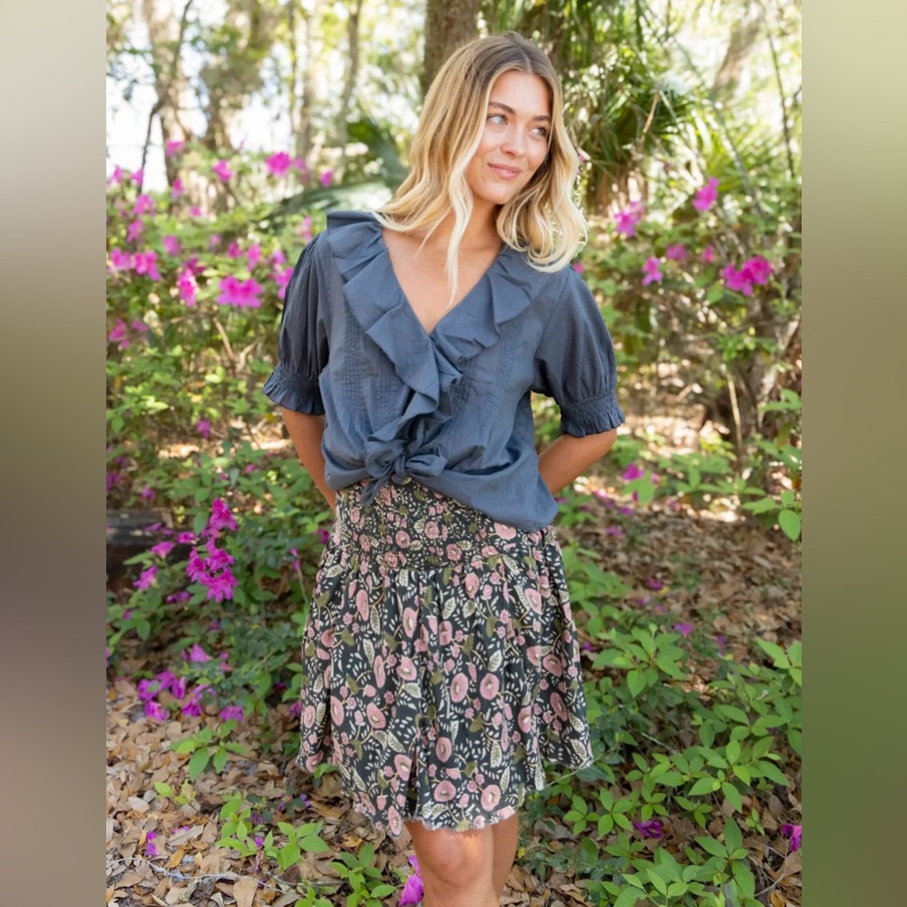 Natural Life Women’s Feelin’ Alive Mini Skirt Smocked Waist Floral Boho NWT
